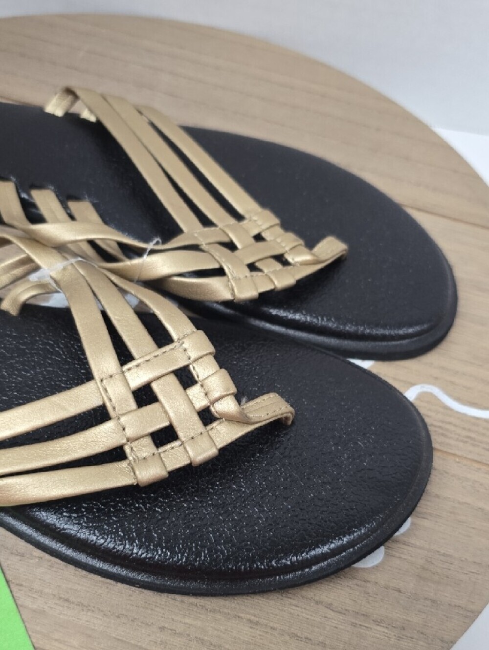 Sanuk Women's Gold Woven-Strap‎ Slide Sandals Size 9 NWT - Picture 3 of 11